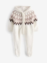The Little Tailor Baby Soft Knitted Lined Christmas Pramsuit - Image 3 of 3