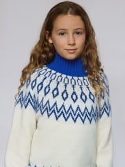 The Little Tailor Kids Diamond Fairisle Pattern Knitted Christmas Jumper - Image 1 of 5