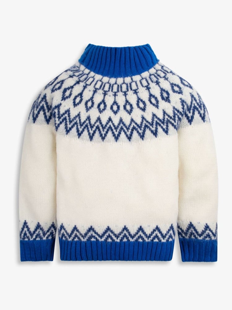 The Little Tailor Kids Diamond Fairisle Pattern Knitted Christmas Jumper - Image 2 of 5