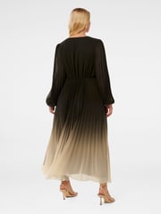 Forever New Brown Phillipa Curve Pleated Midi Dress - Image 2 of 4