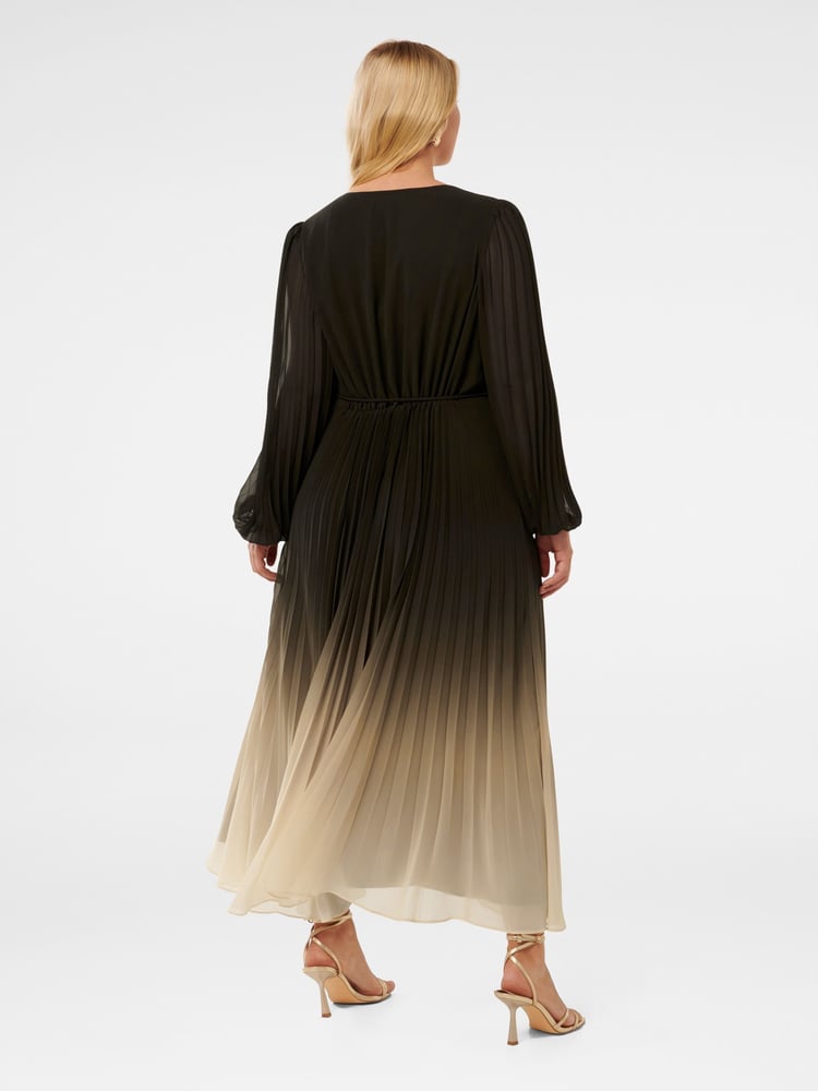 Forever New Brown Phillipa Curve Pleated Midi Dress - Image 2 of 4
