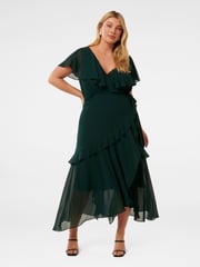 Forever New Green Arianna Curve Wrap Dress - Image 1 of 4