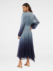 Forever New Blue Gisele Petite Ombre Plisse Maxi Dress - Image 2 of 4