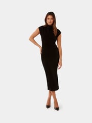 Forever New Black Samantha High Neck Midi Dress - Image 1 of 5