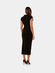 Forever New Black Samantha High Neck Midi Dress - Image 2 of 5