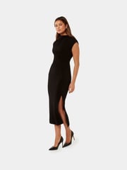 Forever New Black Samantha High Neck Midi Dress - Image 4 of 5