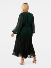 Forever New Green Priscilla Curve Pleated Midi Dress - Image 2 of 4