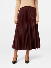 Forever New Purple Estelle Satin Pleated Maxi Skirt - Image 1 of 4