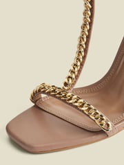Sosandar Natural Chain Detail Pointed Toe Stiletto Heel Sandals - Image 3 of 4