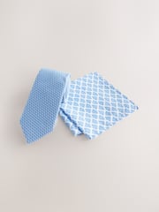 Blue Tie and Pocket Square Set - Image 1 of 4