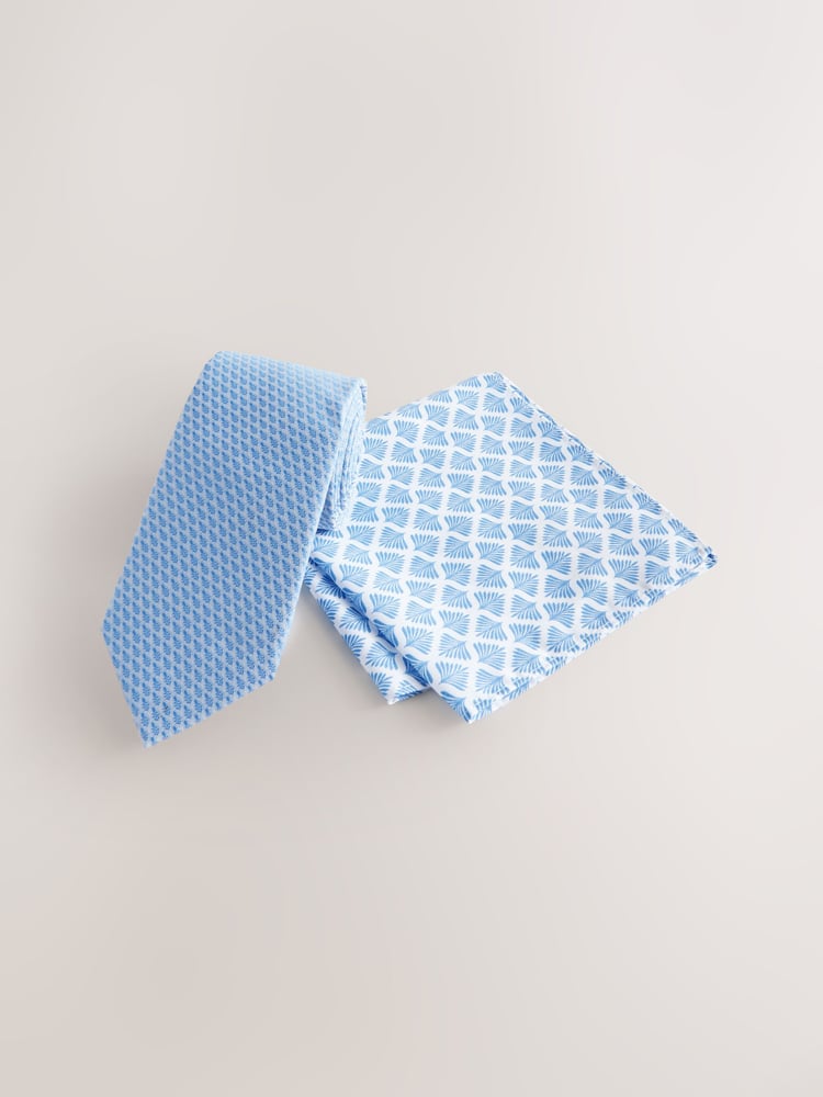 Blue Tie and Pocket Square Set - Image 1 of 4