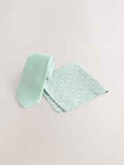 Green Tie and Pocket Square Set - Image 1 of 4