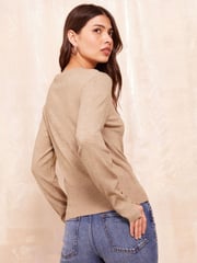 Friends Like These Camel Brown Long Sleeve Crew Neck Jumper - Image 4 of 4