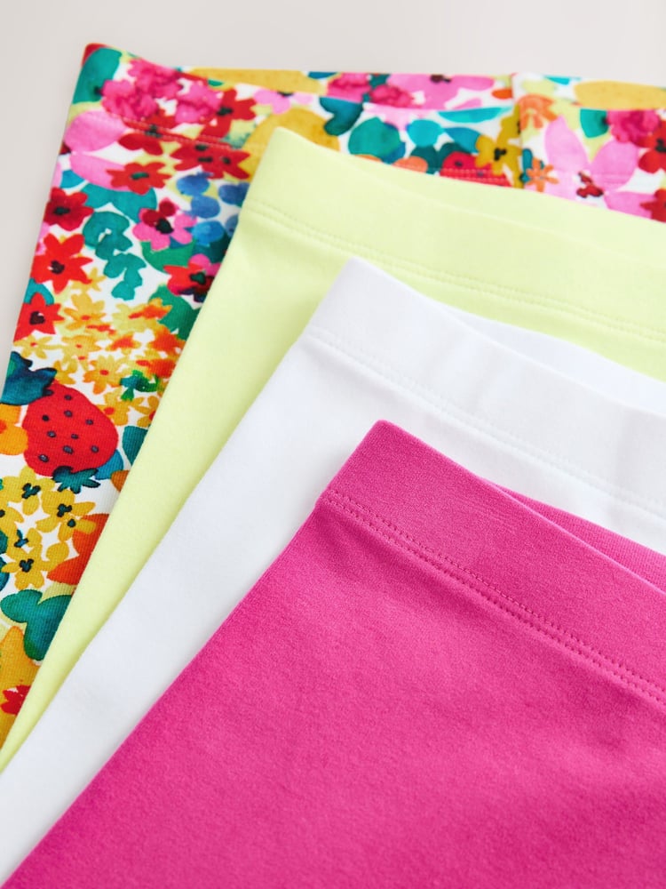 Floral/Pink 4 Pack Cropped Leggings (3-16yrs) - Image 8 of 8