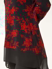 Roman Red Floral Chiffon Hem Blouse - Image 5 of 5