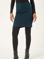 Roman Blue Smart Textured Stretch Skirt - Image 4 of 5