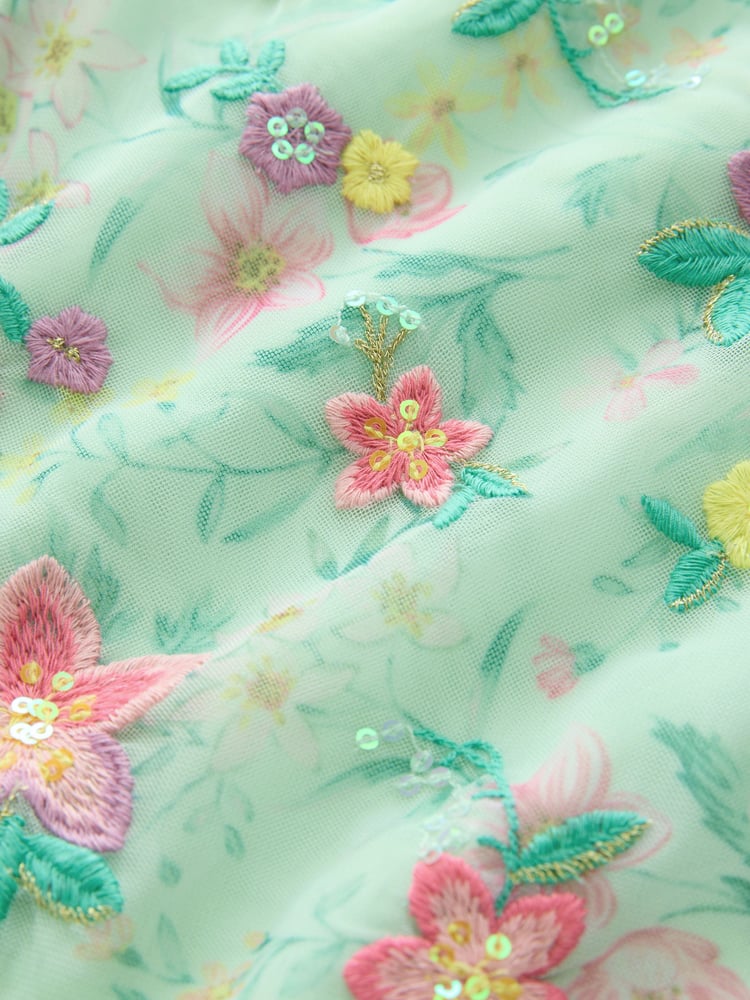 Green Floral Green Floral Top and Skirt Co-Ord Set (3-16yrs) - Image 4 of 4