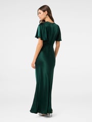 Forever New Green Chelsea Flutter Sleeves Satin Maxi Dress - Image 2 of 4