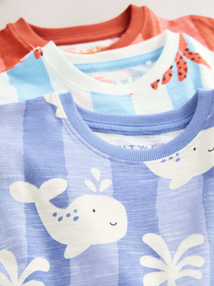 Multi Sea Creature Short Pyjamas 3 Pack (9mths-10yrs) - Image 12 of 12