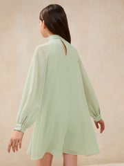 Lipsy Mint Green Diamonte Chiffon Occasion Shift Dress (5-16yrs) - Image 5 of 5