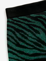 Green/Black Co-ord Sparkle Zebra Short Knitted Mini Skirt - Image 6 of 7