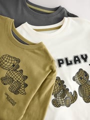 Green/Ecru 3 Pack Relaxed Fit Pyjamas (9mths-10yrs) - Image 12 of 13