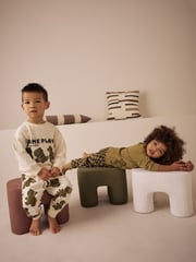 Green/Ecru 3 Pack Relaxed Fit Pyjamas (9mths-10yrs) - Image 2 of 13