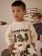 Green/Ecru 3 Pack Relaxed Fit Pyjamas (9mths-10yrs) - Image 4 of 13