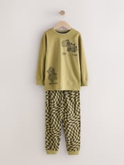 Green/Ecru 3 Pack Relaxed Fit Pyjamas (9mths-10yrs) - Image 9 of 13