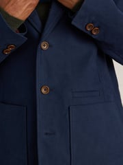 White Stuff Blue Moleskin 100% Cotton Regular Fit Blazer - Image 4 of 6