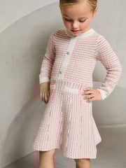 Lipsy Pink Mini Boucle Sequin Knit 100% Cotton Dress (18mths-6yrs) - Image 1 of 4