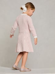 Lipsy Pink Mini Boucle Sequin Knit 100% Cotton Dress (18mths-6yrs) - Image 4 of 4