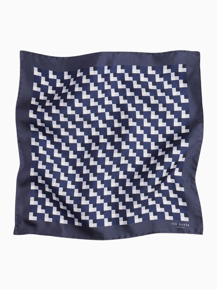 Ted Baker Tailoring Blue Geopok Pocket Square - Image 2 of 3