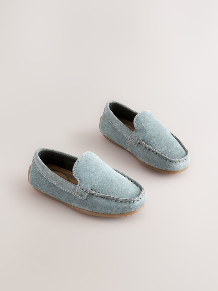 Blue Wide Fit (G) Suede Slip-Ons Loafers Shoes - Image 1 of 6 Blue Wide Fit (G) Suede Slip-Ons Loafers Shoes - Image 1 of 6