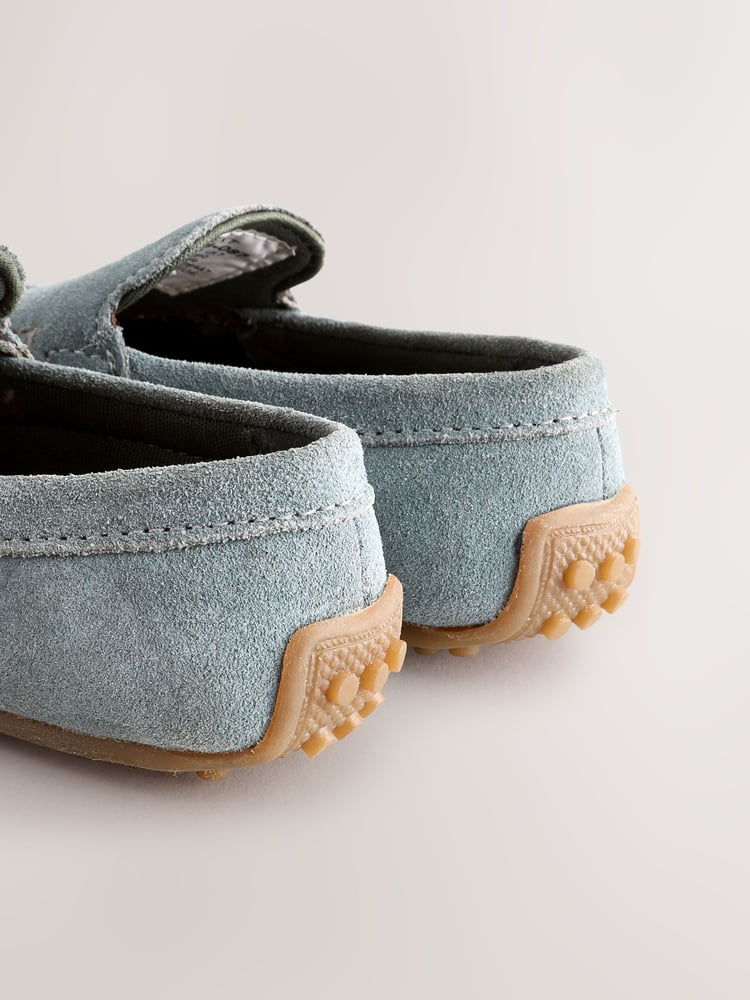 Blue Wide Fit (G) Suede Slip-Ons Loafers Shoes - Image 6 of 6 Blue Wide Fit (G) Suede Slip-Ons Loafers Shoes - Image 6 of 6