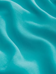 Teal Blue Long Sleeve Tie Neck Ruffle Tiered Maxi Dress - Image 7 of 7