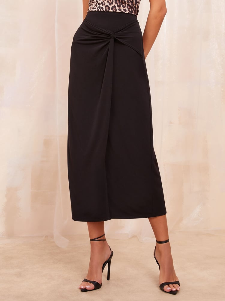Friends Like These Black Sarong Midi Skirt - Image 1 of 4