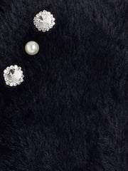 River Island Black Short Sleeve Fluffy Knit Top - Image 4 of 4