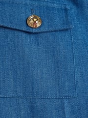 River Island Blue Petite Pocket Wide Leg 100% Cotton Trousers - Image 4 of 4