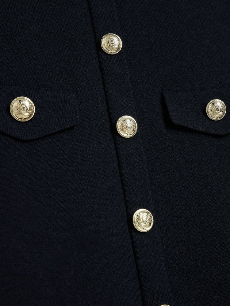River Island Black Military Button Knit Dress - Image 5 of 5