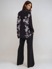 Religion Black Inversion Oversized Shirt With Monochrome Placement Print - Image 2 of 6