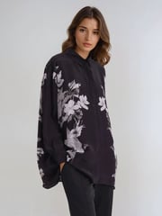 Religion Black Inversion Oversized Shirt With Monochrome Placement Print - Image 4 of 6