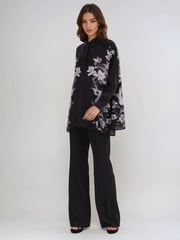 Religion Black Inversion Oversized Shirt With Monochrome Placement Print - Image 6 of 6