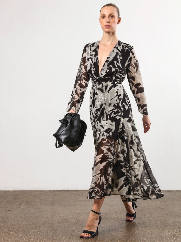 Religion Black Flash Maxi Dress With Multi Tying Wrap Options - Image 2 of 6 Religion Black Flash Maxi Dress With Multi Tying Wrap Options - Image 2 of 6