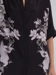 Religion Black Inversion Tunic Dress With Beautiful Swallow Print - Image 5 of 6