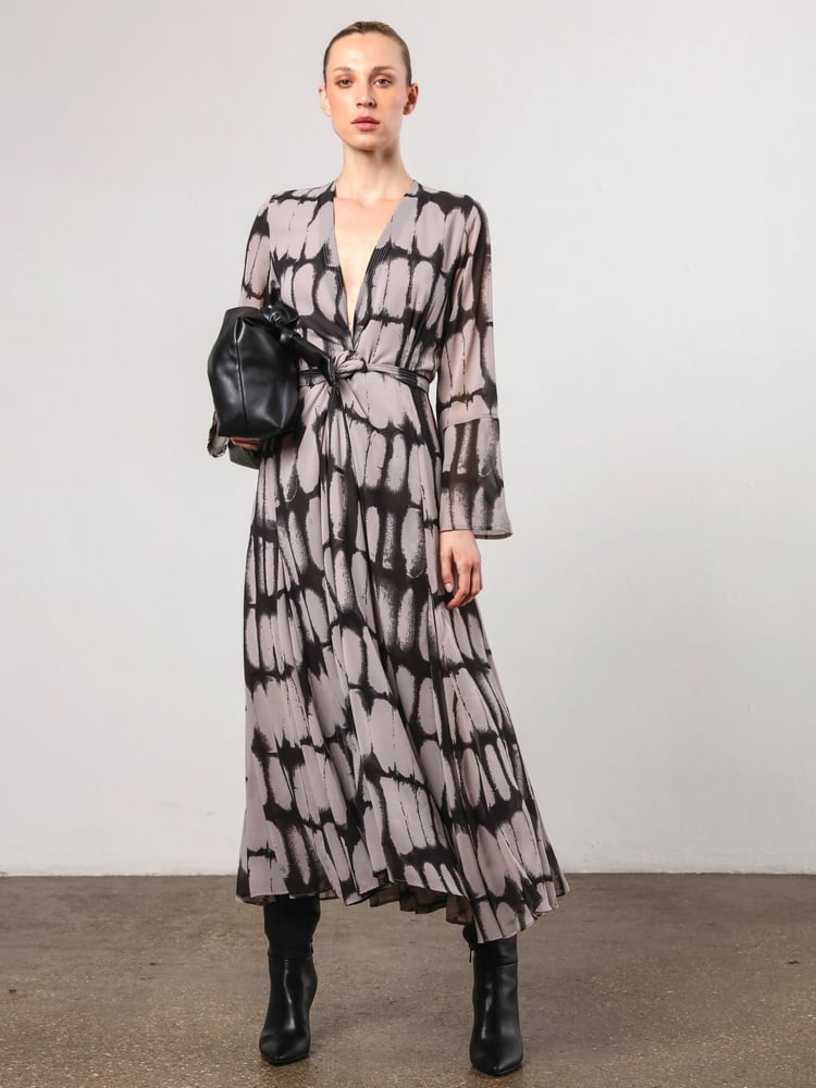 Religion Grey Flash Maxi Dress With Multi Tying Wrap Options - Image 1 of 6
