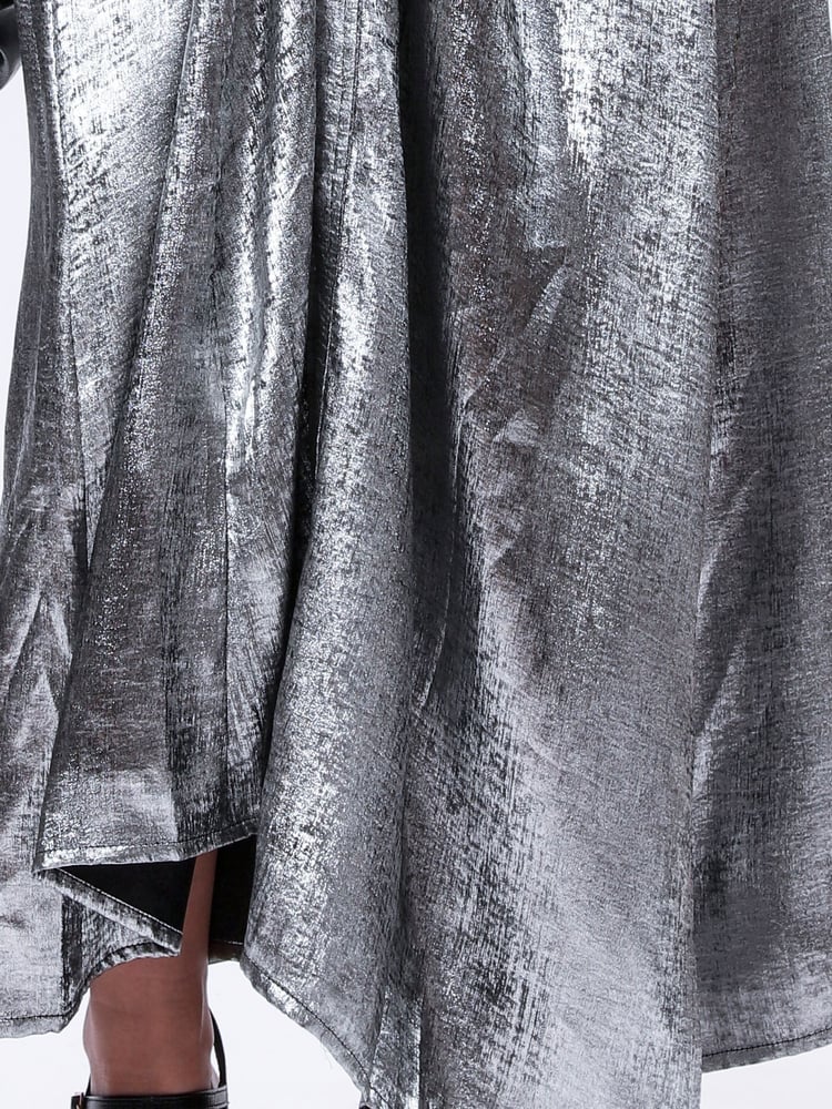 Religion Metallic Fold 2 Way Wrap Dress in Silver Foil - Image 6 of 6