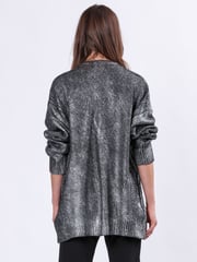 Religion Metallic Oversized Frame Jumper in Soft Cable Knit With Silver Foil - Image 3 of 6