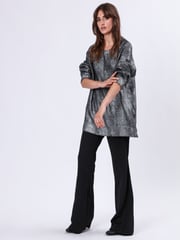 Religion Metallic Oversized Frame Jumper in Soft Cable Knit With Silver Foil - Image 4 of 6