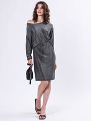 Religion Metallic Off The Shoulder Tanzanite Midi Dress In Slinky Metallic Jersey - Image 2 of 6